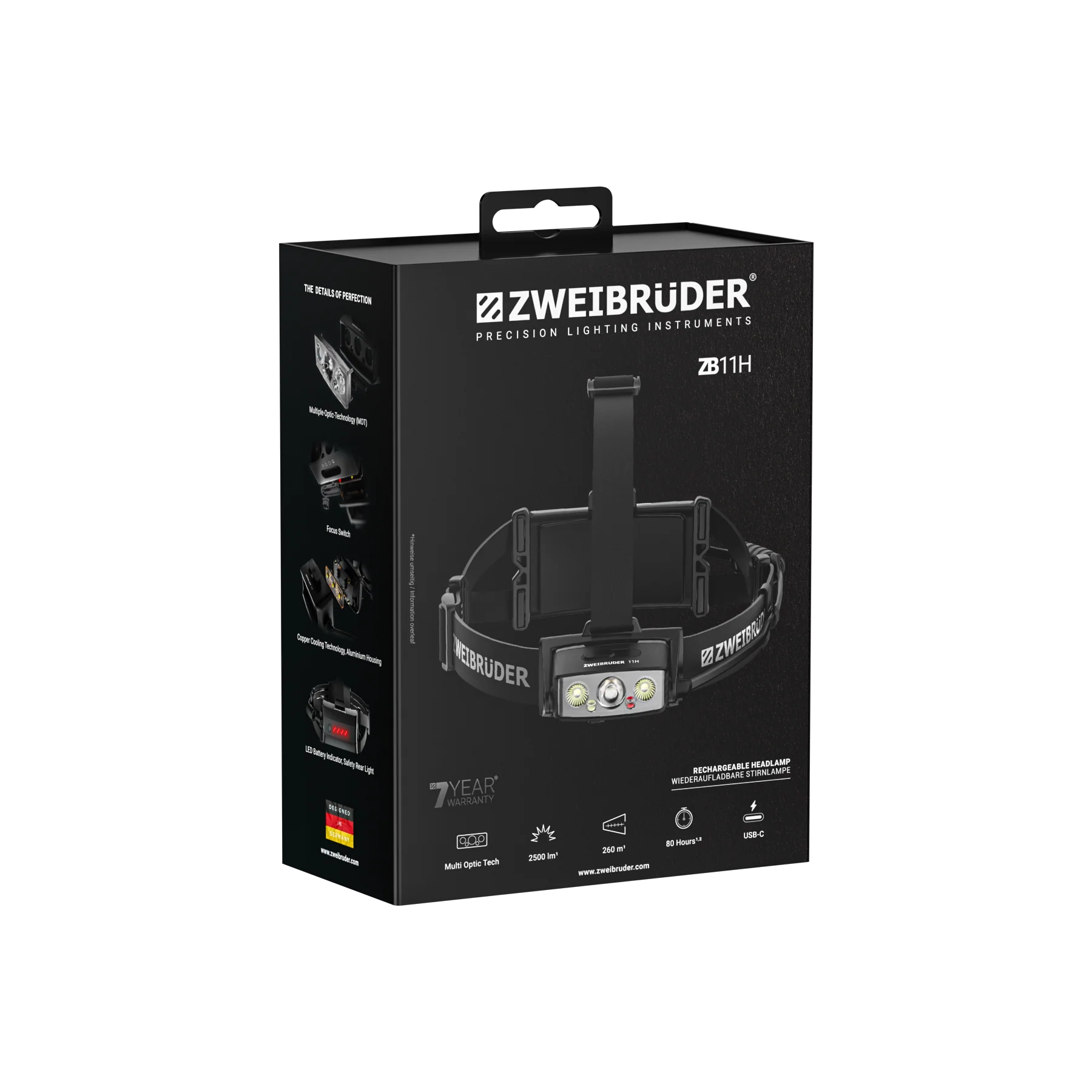 Zweibrüder ZB11H LED Headlamp 2500 lumens Zweibrüder ZB11H LED Headlamp 2500 lumens